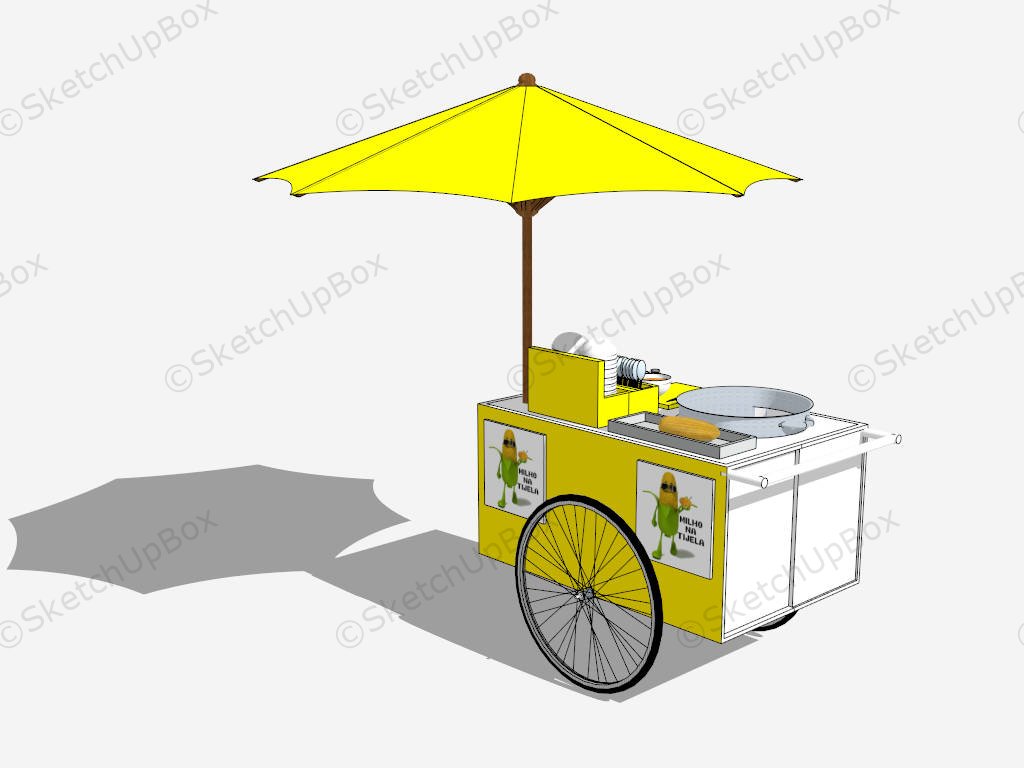 Food Vending Push Cart sketchup model preview - SketchupBox