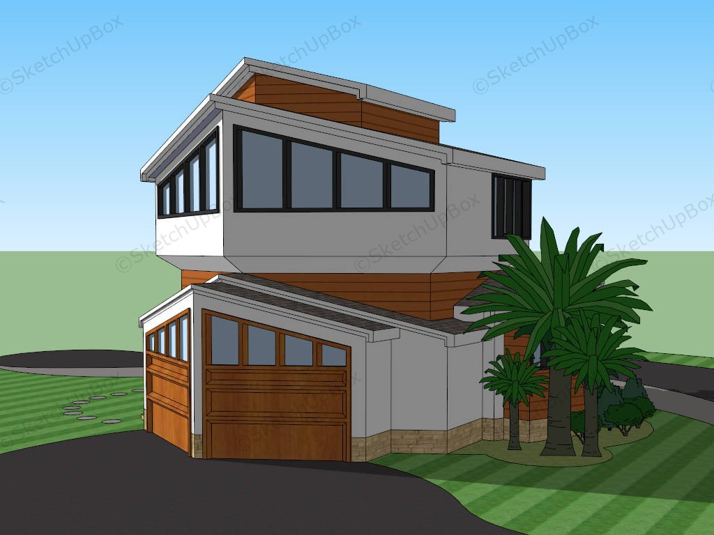 Two Storey Country House With Double Garage sketchup model preview - SketchupBox