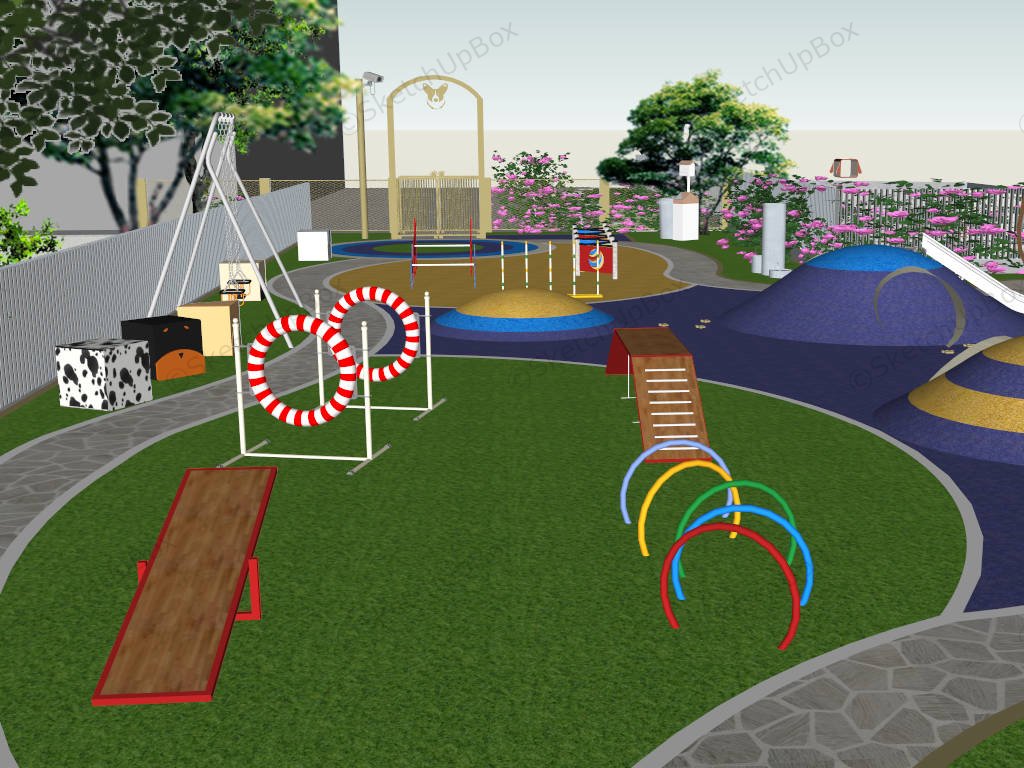 Dog Park Playground Design Ideas sketchup model preview - SketchupBox