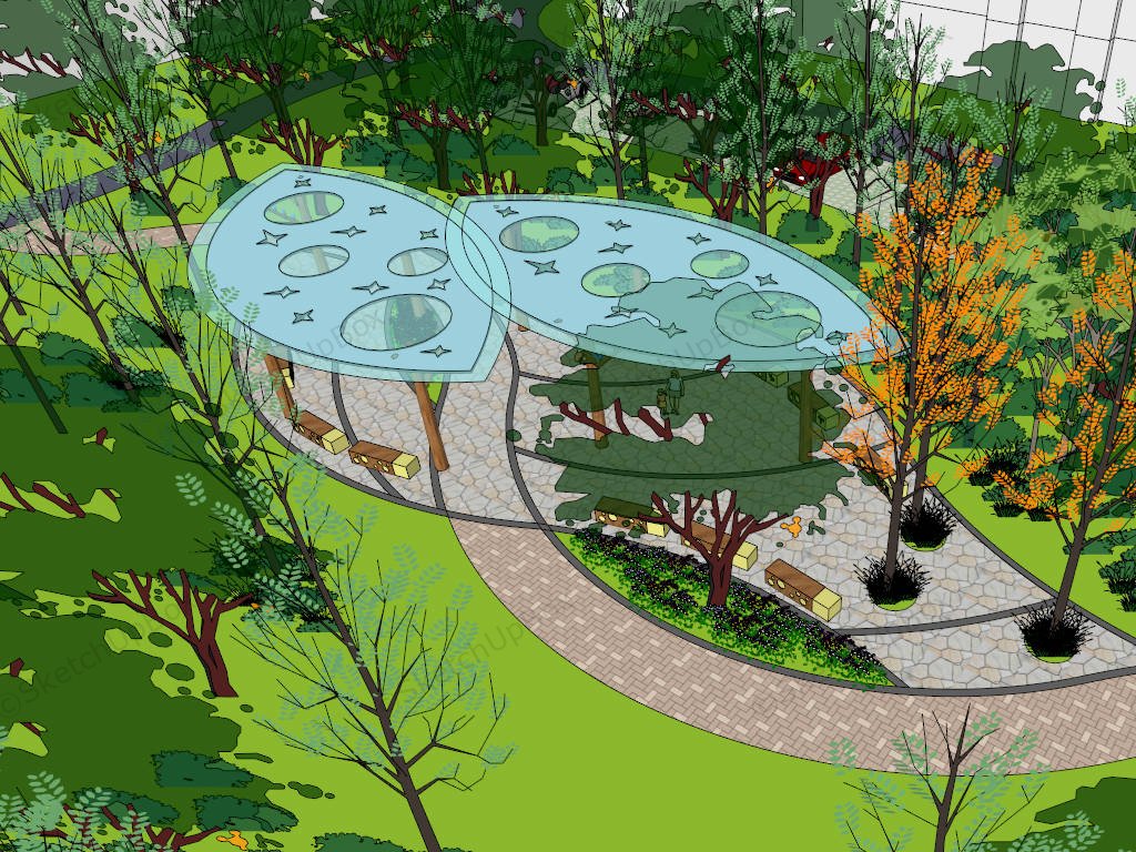 Community Garden Pavilion Idea sketchup model preview - SketchupBox