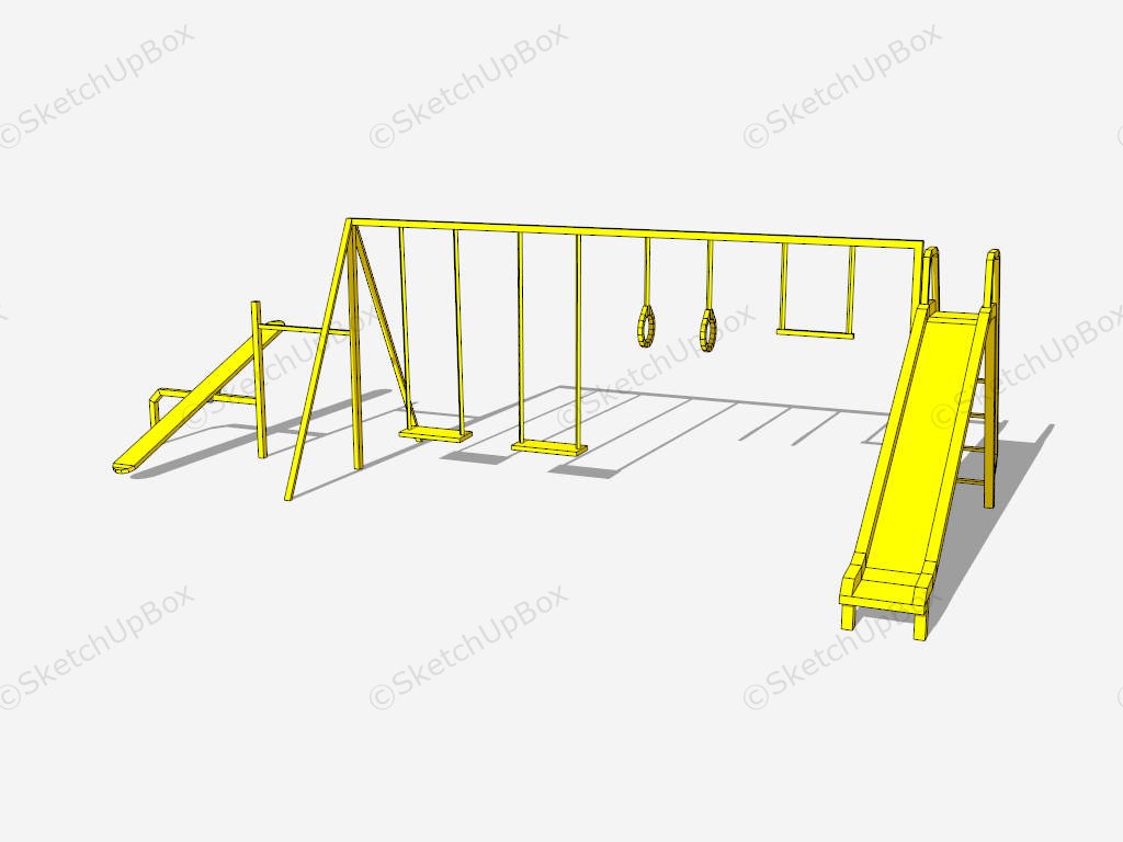 Outdoor Slide Swing Set sketchup model preview - SketchupBox