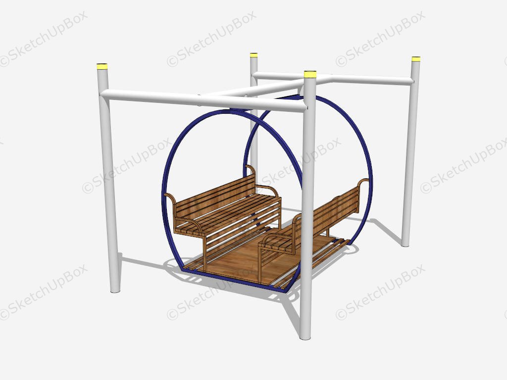 4 Seat Outdoor Swing Chair sketchup model preview - SketchupBox