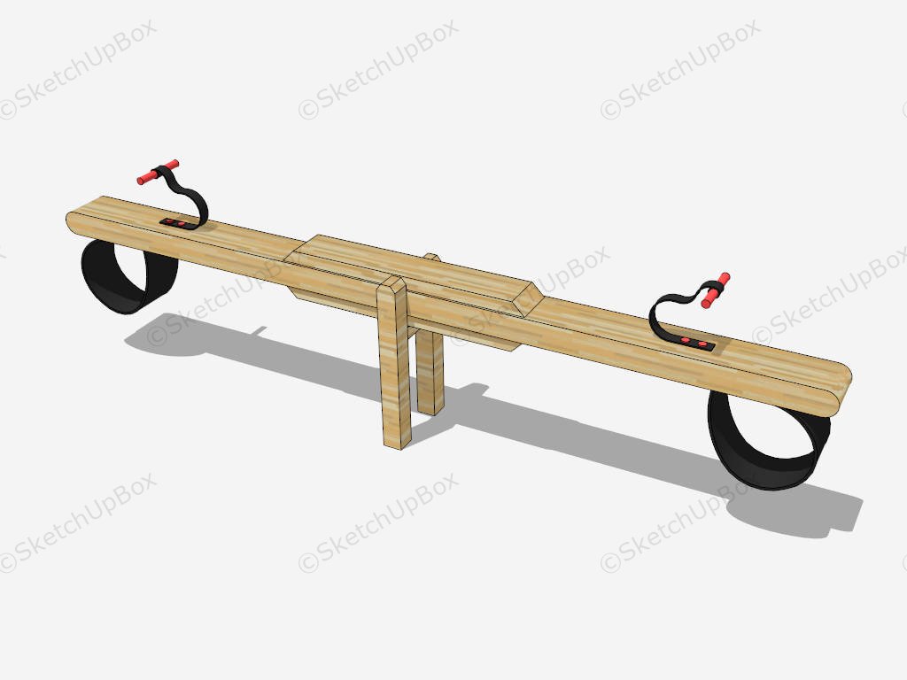 Outdoor Wooden Seesaw sketchup model preview - SketchupBox
