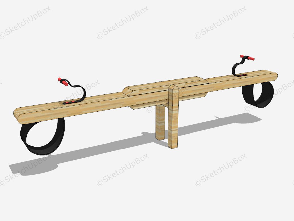 Outdoor Wooden Seesaw sketchup model preview - SketchupBox