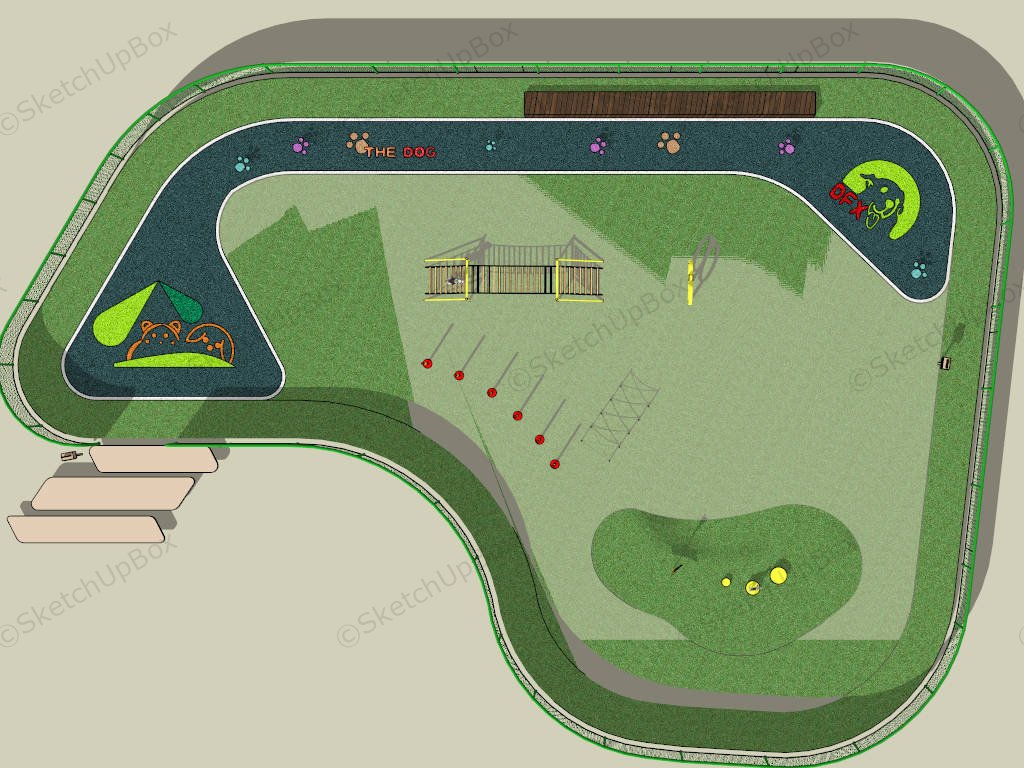 Small Dog Park Design sketchup model preview - SketchupBox