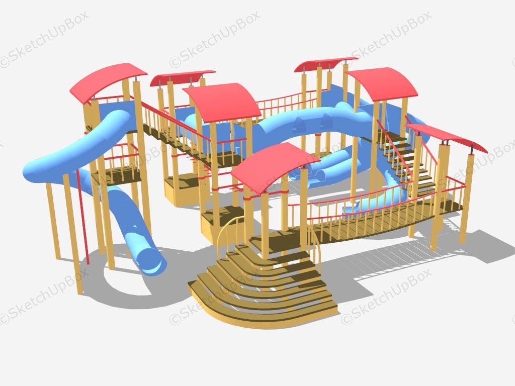 Toddler Outdoor Playset With Slide sketchup model preview - SketchupBox