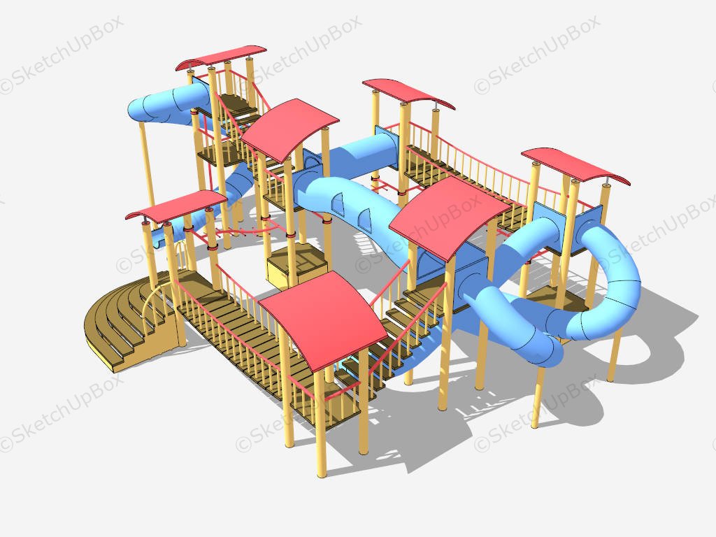 Toddler Outdoor Playset With Slide sketchup model preview - SketchupBox
