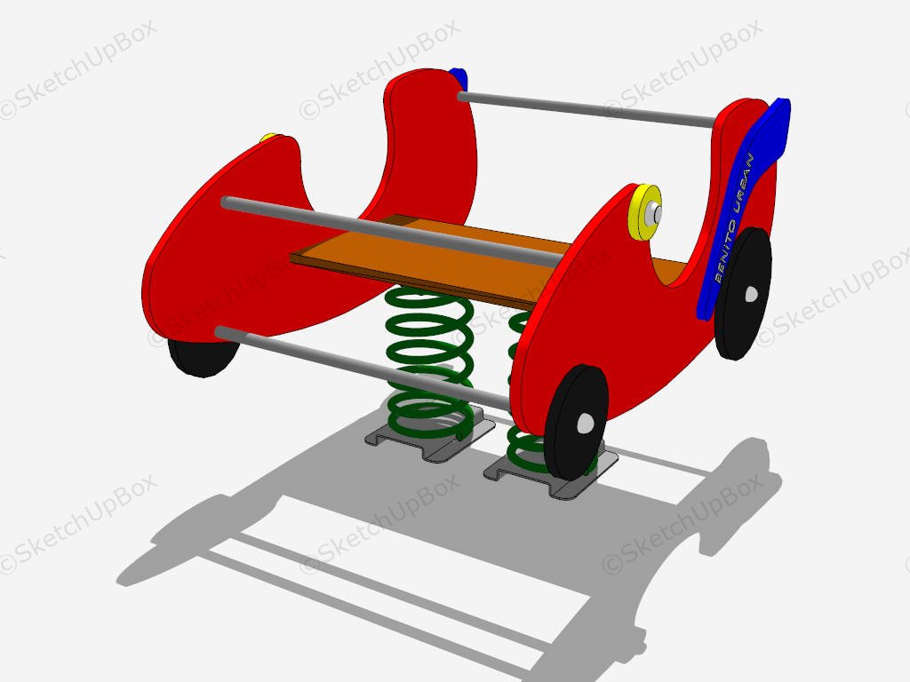 Red Car Spring Rider sketchup model preview - SketchupBox