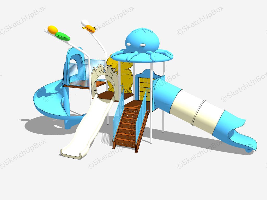 Colorful Children Playground Set sketchup model preview - SketchupBox