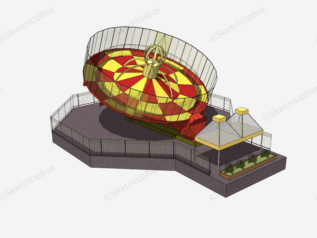 Wheel Of Wipeout Ride sketchup model preview - SketchupBox