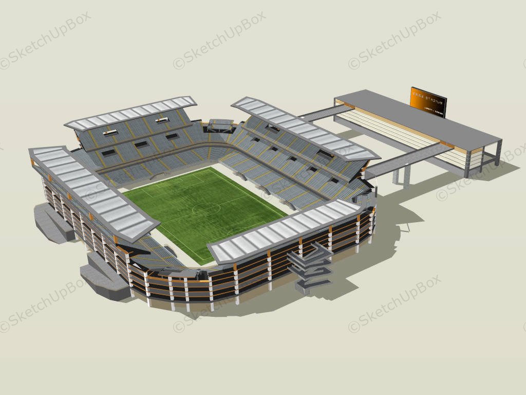 Football Field Stadium sketchup model preview - SketchupBox