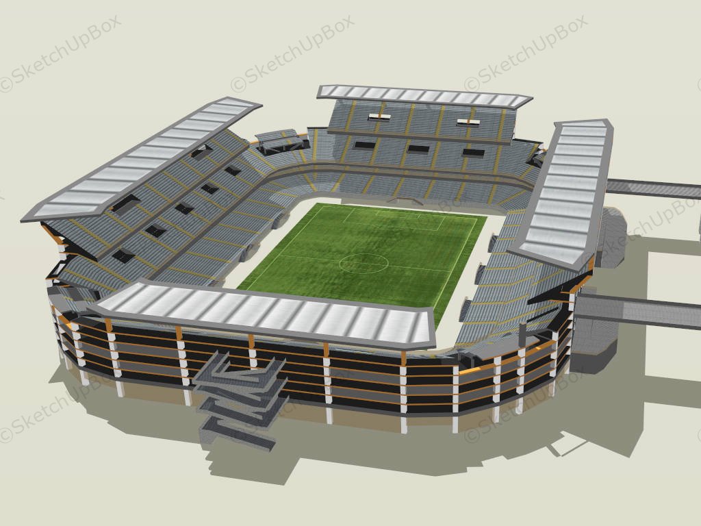 Football Field Stadium sketchup model preview - SketchupBox