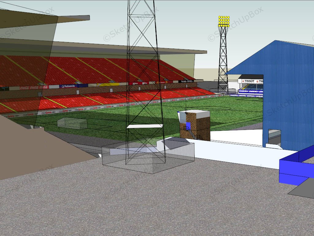 Old Football Stadium sketchup model preview - SketchupBox