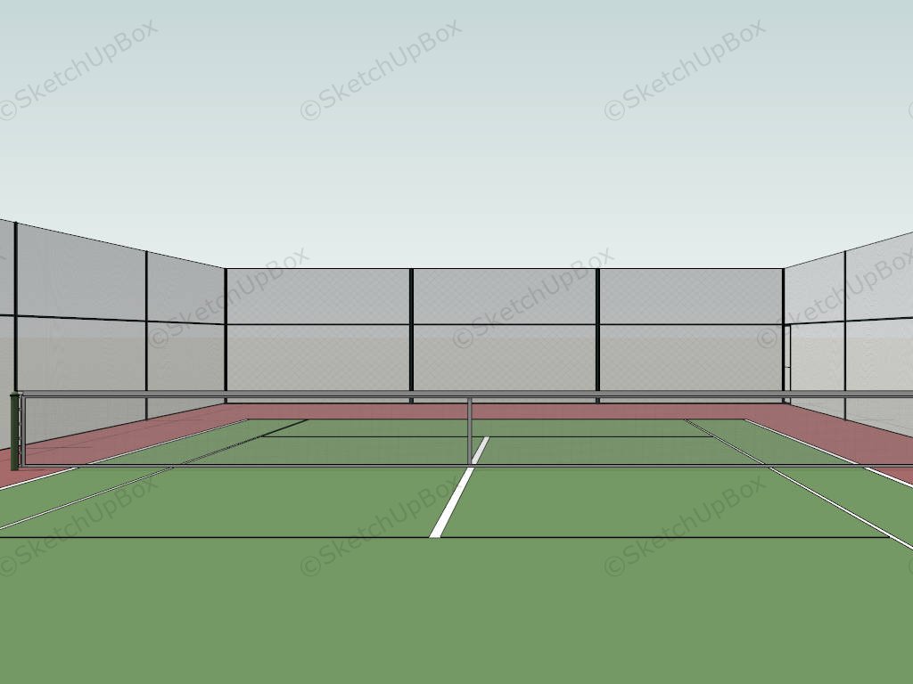 Tennis Field Court sketchup model preview - SketchupBox
