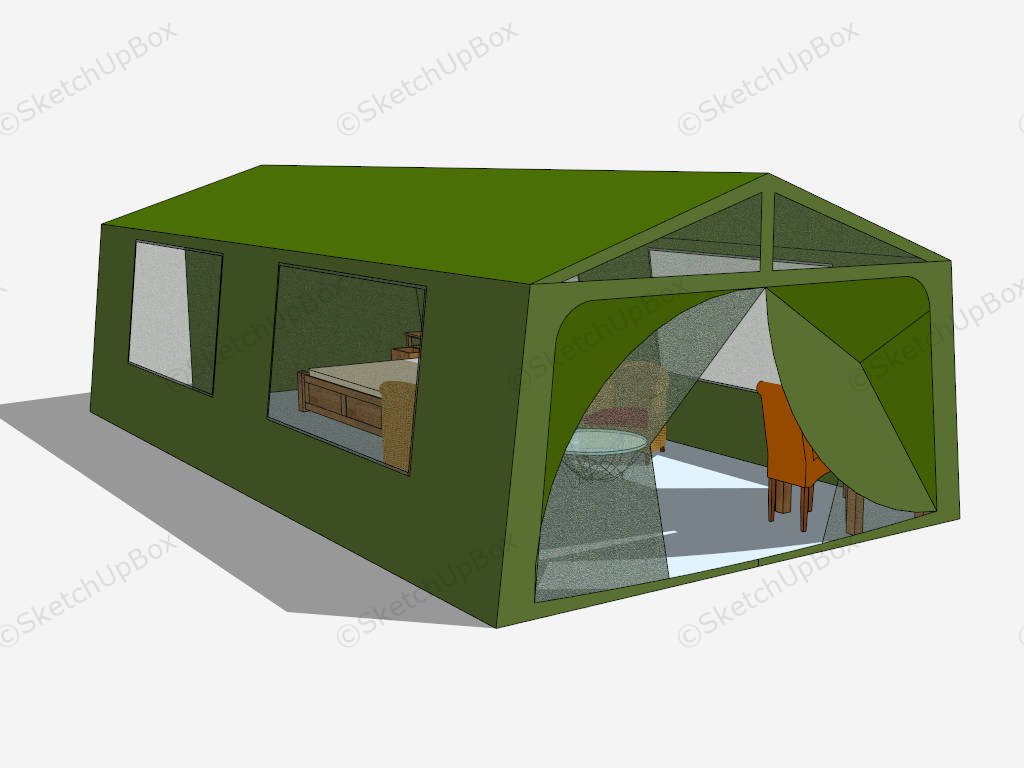 Luxury Camping Tent sketchup model preview - SketchupBox