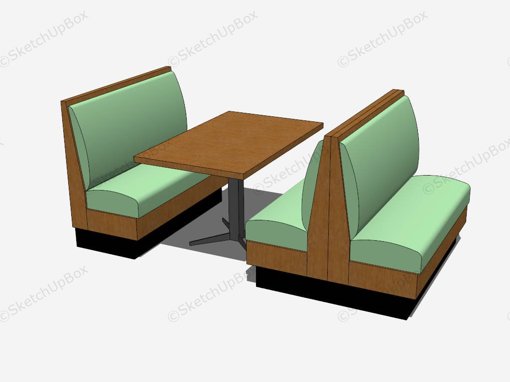 Upholstered Restaurant Booths sketchup model preview - SketchupBox