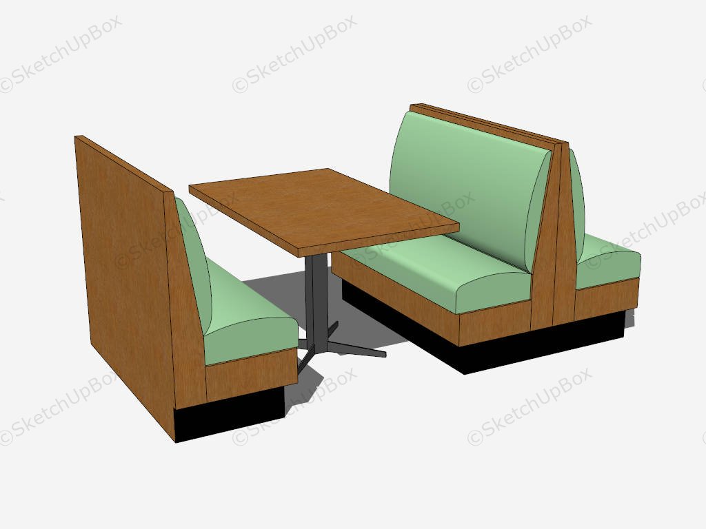 Upholstered Restaurant Booths sketchup model preview - SketchupBox