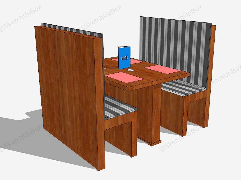 Two Person Restaurant Booth sketchup model preview - SketchupBox