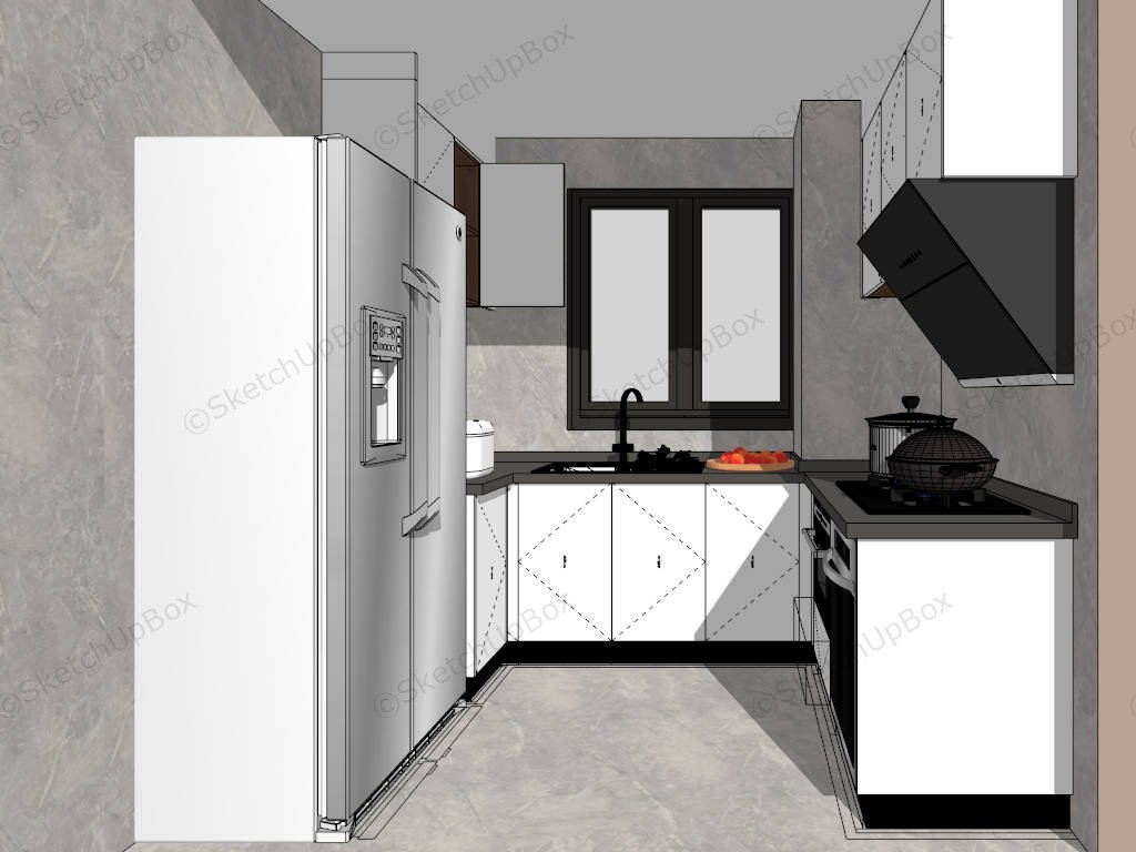 Small Square Kitchen Design Ideas sketchup model preview - SketchupBox