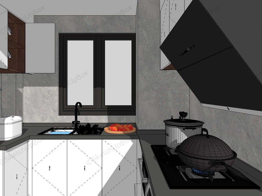 Small Square Kitchen Design Ideas sketchup model preview - SketchupBox