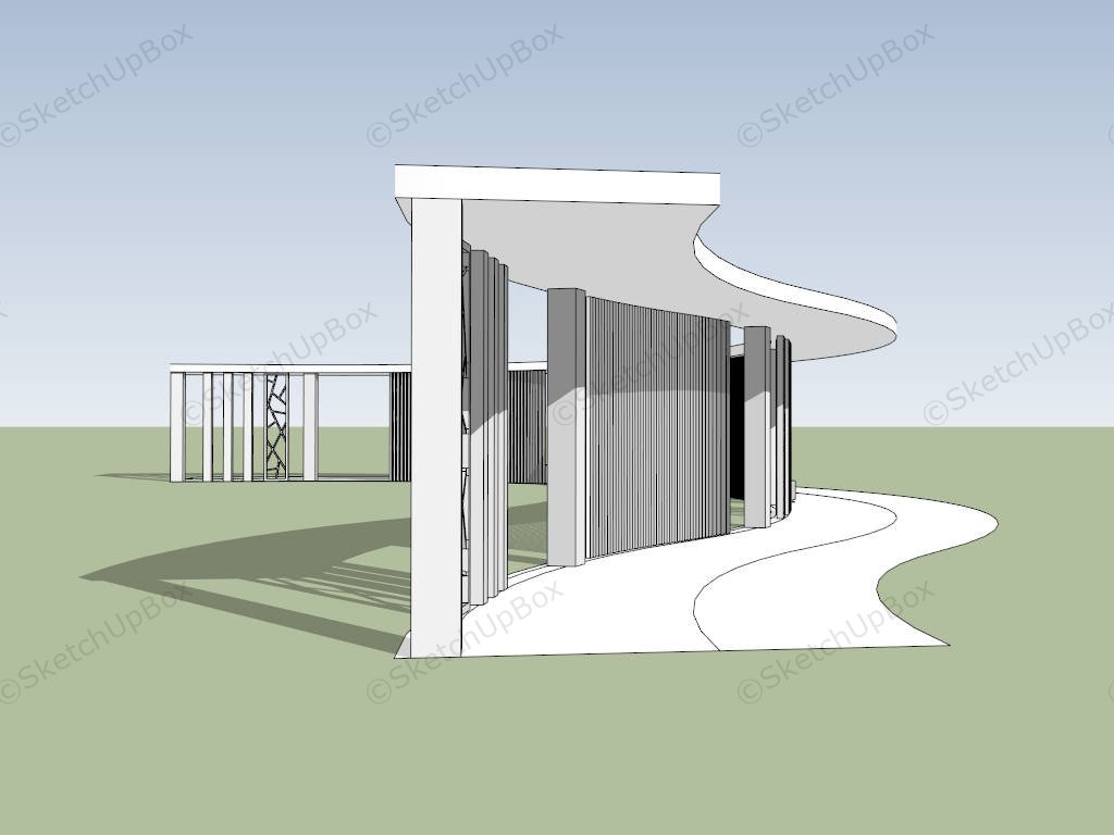 Winding Pergola For Landscape Park Design sketchup model preview - SketchupBox