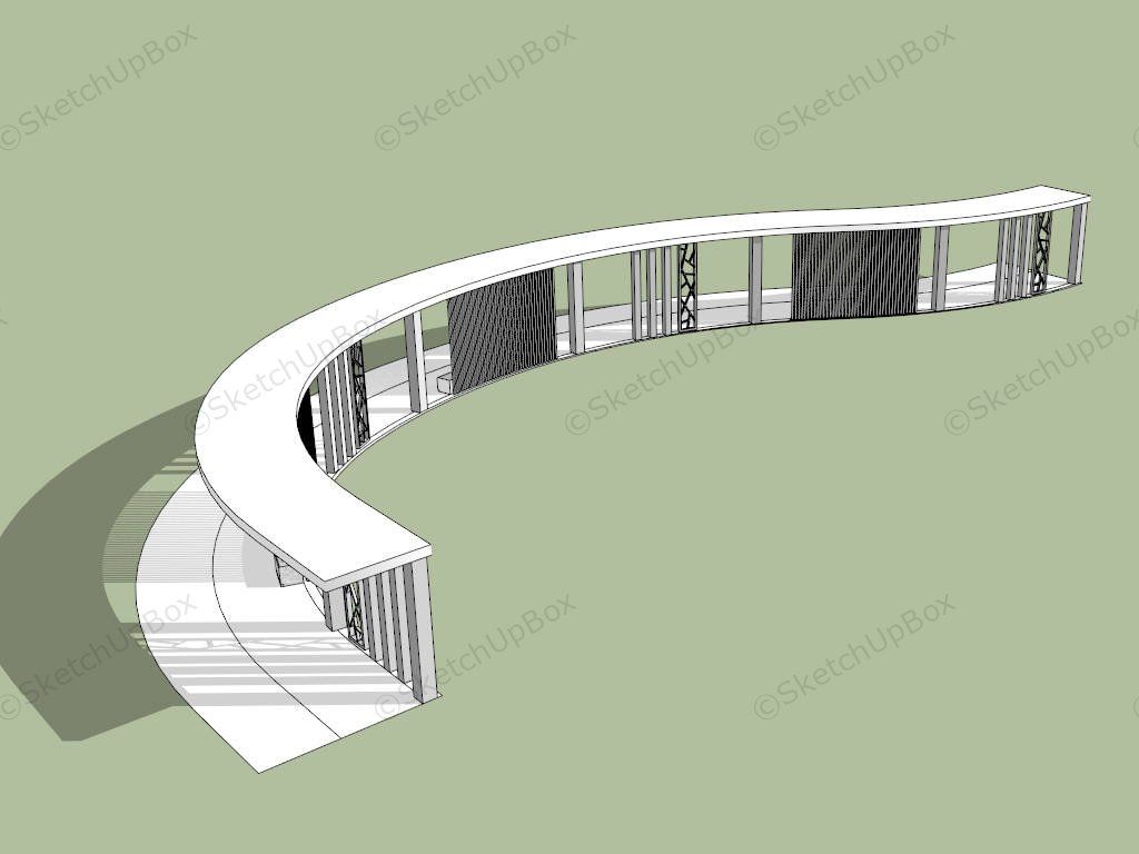Winding Pergola For Landscape Park Design sketchup model preview - SketchupBox