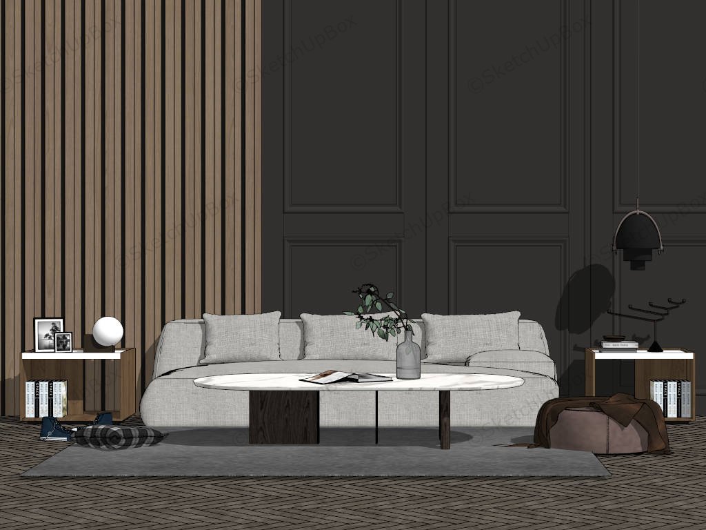 Living Rooms With Accent Wall sketchup model preview - SketchupBox