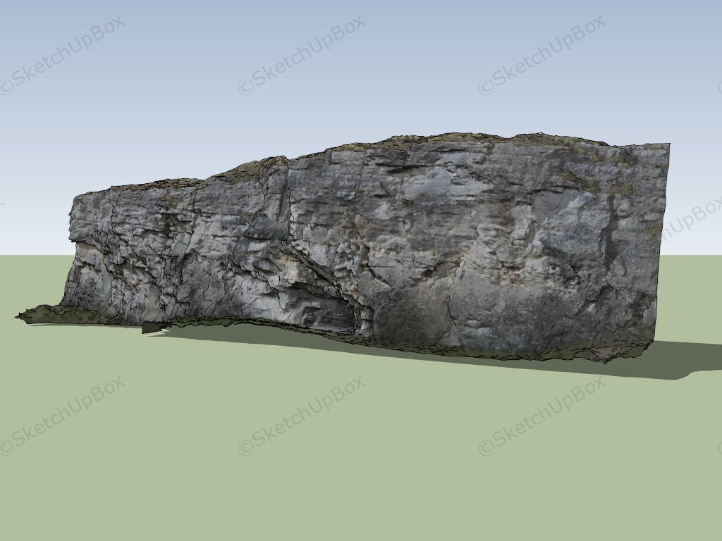 Rocky Cliff Wall sketchup model preview - SketchupBox