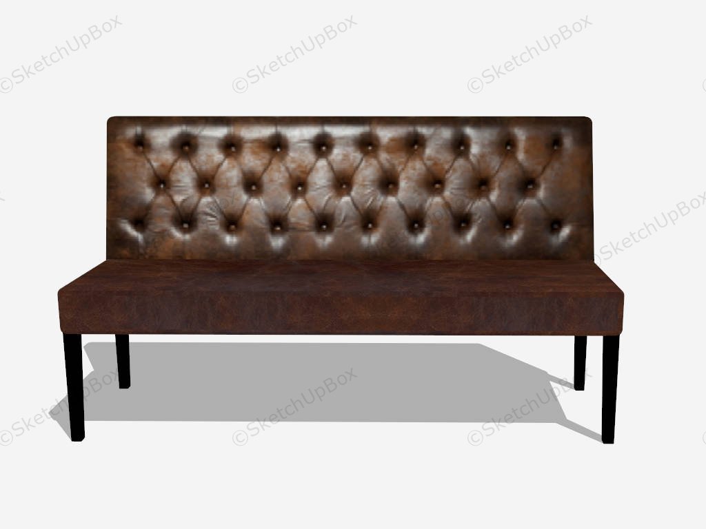 Classic Tufted Leather Couch sketchup model preview - SketchupBox