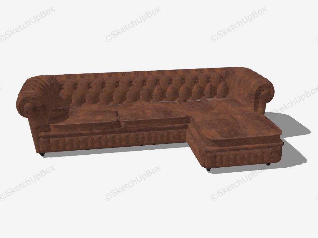 L Shaped Couch With Chaise Lounge sketchup model preview - SketchupBox