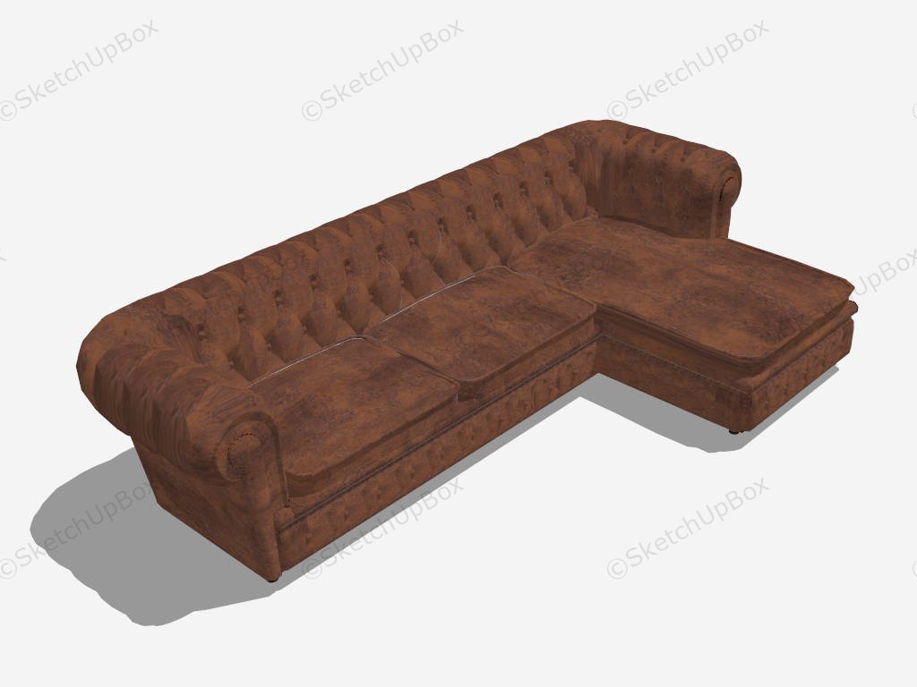 L Shaped Couch With Chaise Lounge sketchup model preview - SketchupBox
