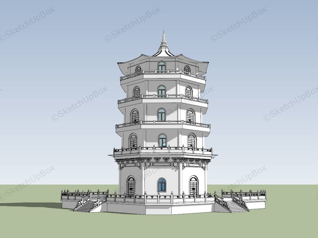 Leifeng Pagoda sketchup model preview - SketchupBox