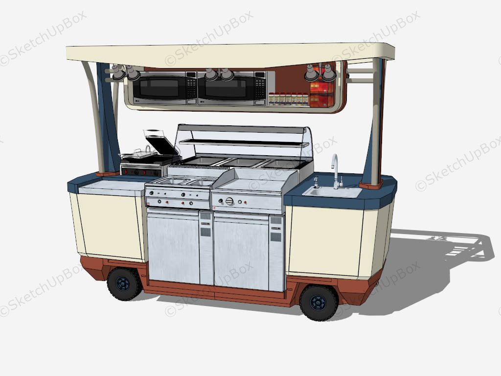 Mobile BBQ Food Trailer sketchup model preview - SketchupBox