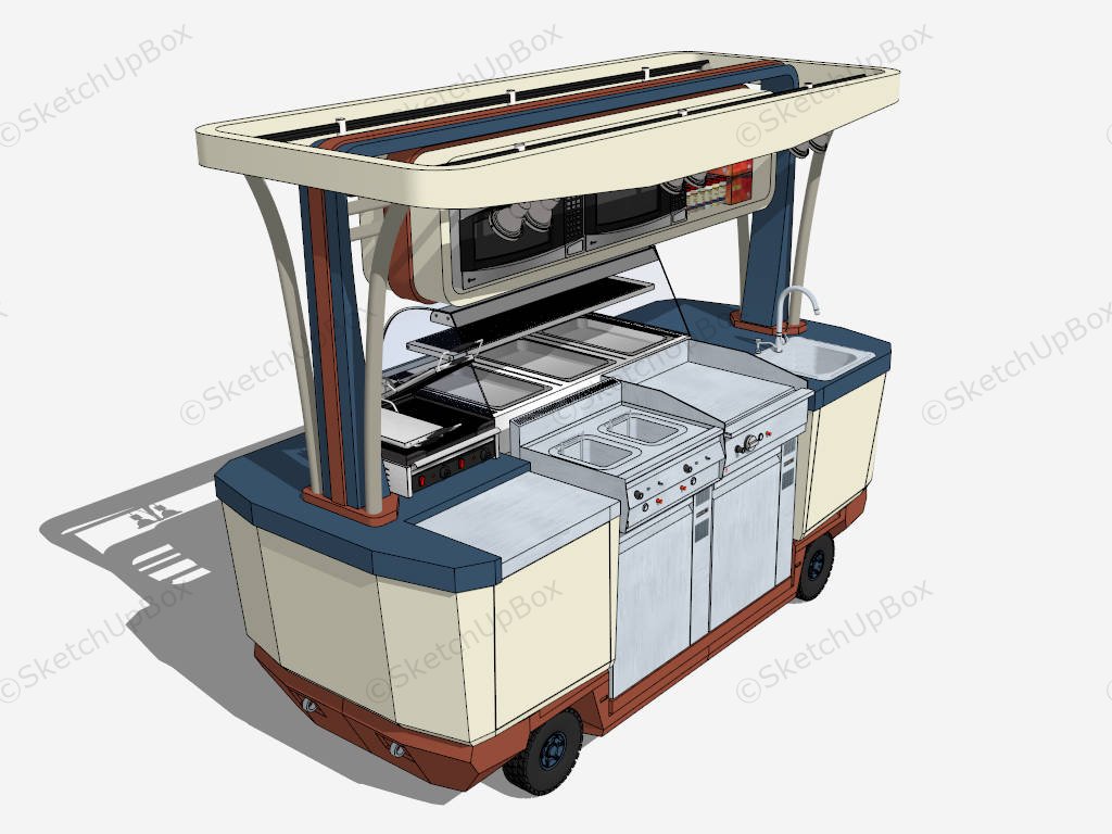 Mobile BBQ Food Trailer sketchup model preview - SketchupBox