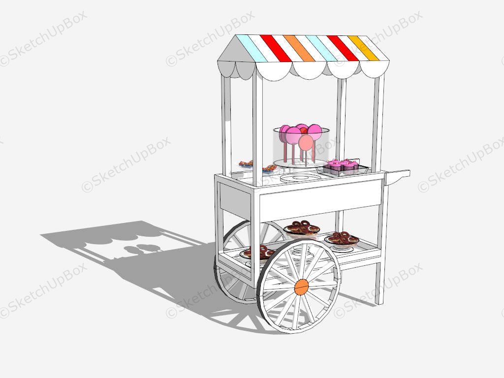 Dessert Vendor Food Cart sketchup model preview - SketchupBox