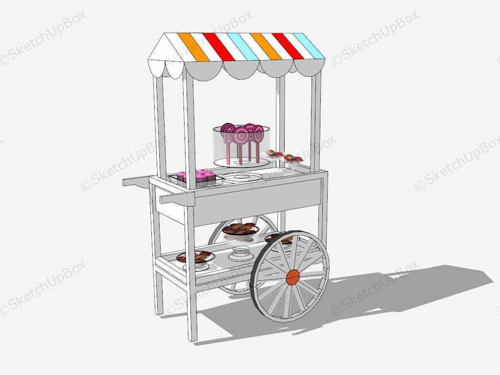 Dessert Vendor Food Cart sketchup model preview - SketchupBox