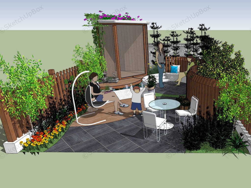 Terrace Garden Design Idea sketchup model preview - SketchupBox