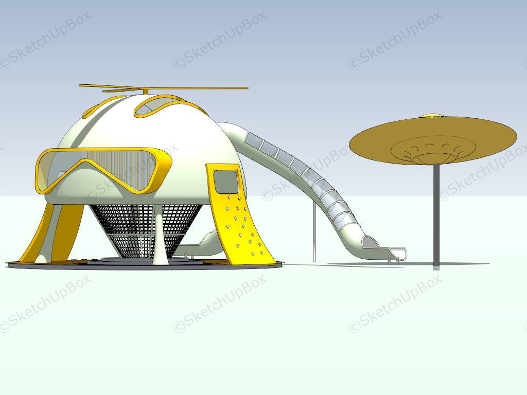 Alien Spaceship UFO Outdoor Playground sketchup model preview - SketchupBox