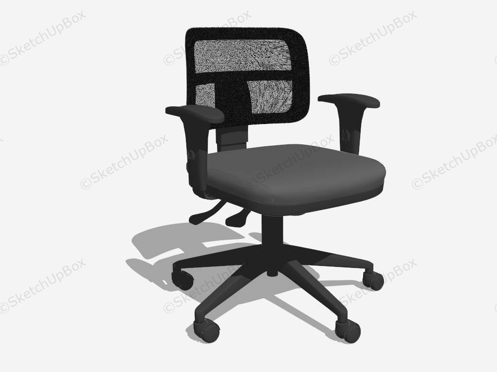 Black Mesh Swivel Chair sketchup model preview - SketchupBox