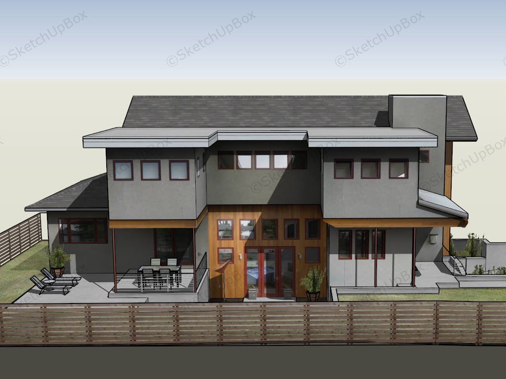 Sunken Garage House sketchup model preview - SketchupBox