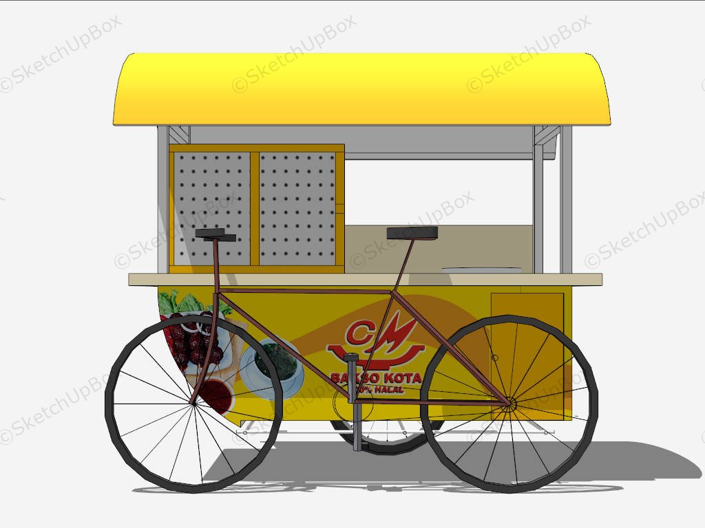 Street Food Vending Tricycle sketchup model preview - SketchupBox