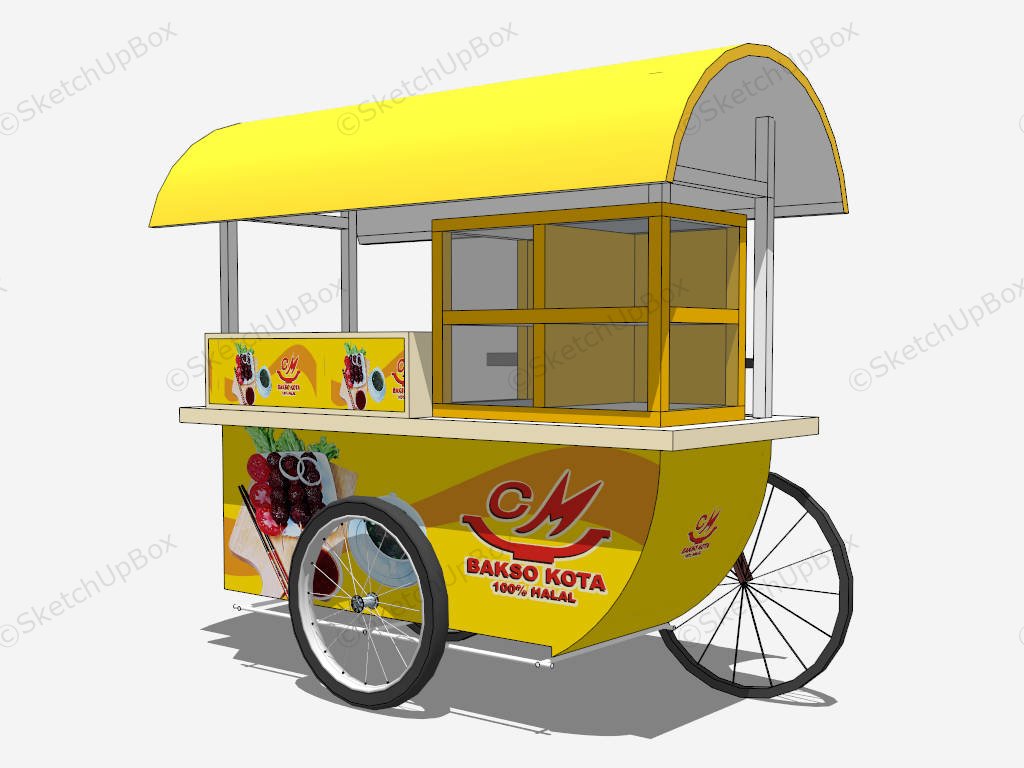 Street Food Vending Tricycle sketchup model preview - SketchupBox