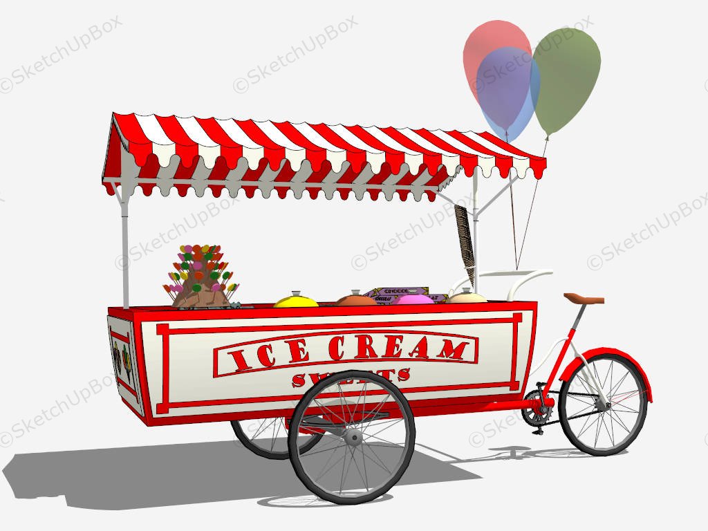 Traditional Sweets Ice Cream Bike sketchup model preview - SketchupBox