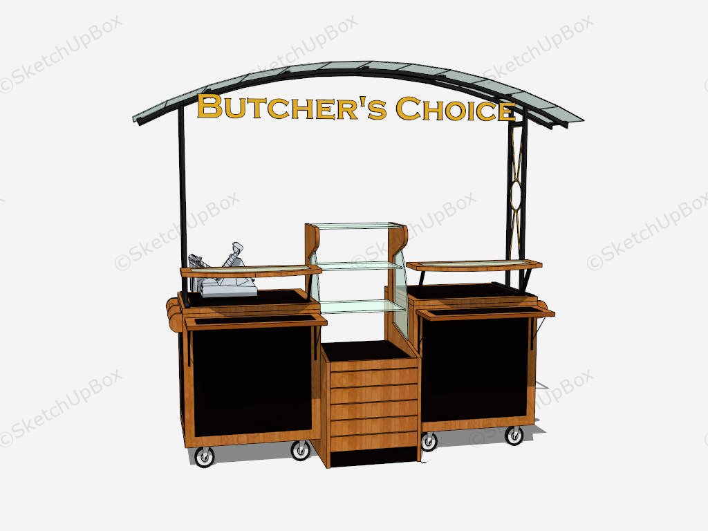 Butcher's Choice Food Vending Cart sketchup model preview - SketchupBox