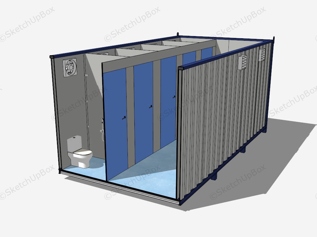 Shipping Container Toilet sketchup model preview - SketchupBox