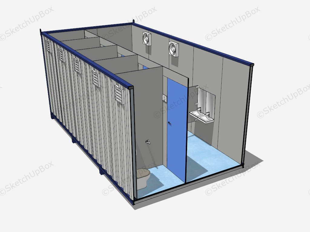 Shipping Container Toilet sketchup model preview - SketchupBox