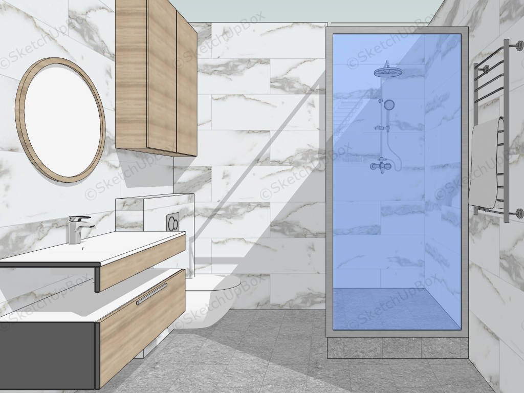 Small Square Bathroom Ideas sketchup model preview - SketchupBox