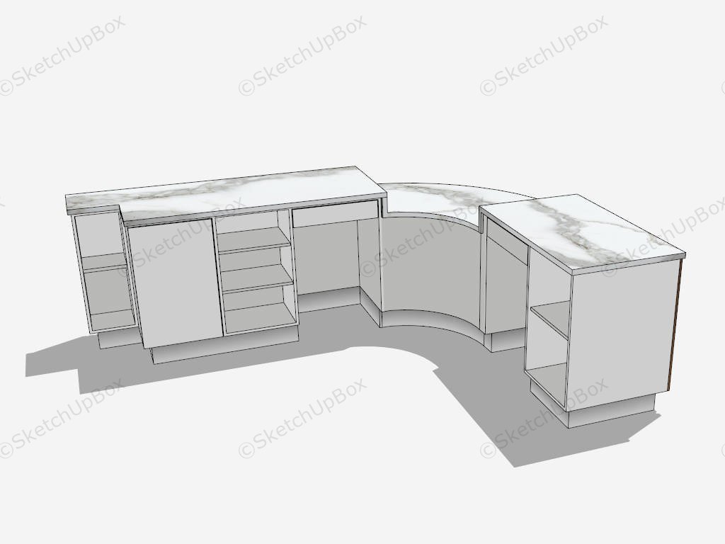 Coffee Shop Bar Counter Design sketchup model preview - SketchupBox