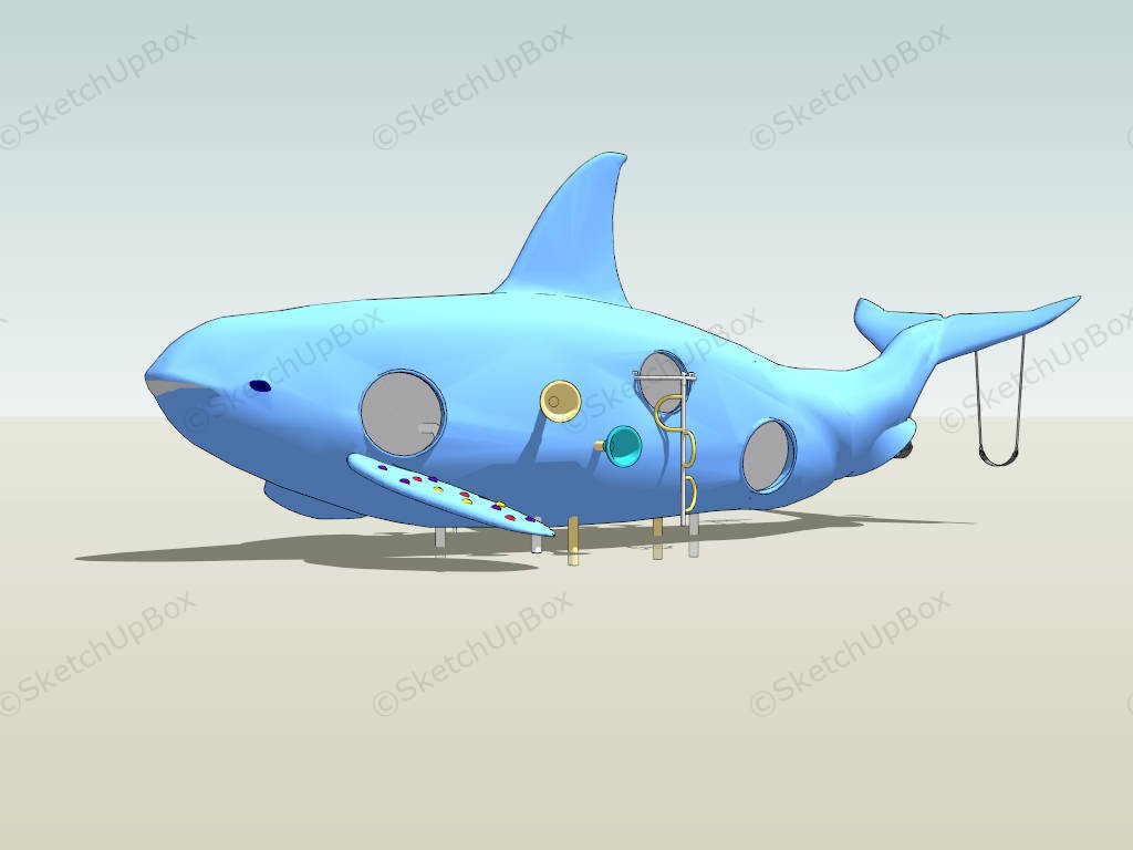 Blue Whale Kids Playground sketchup model preview - SketchupBox