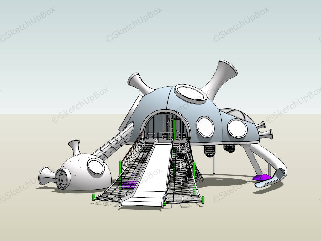 Alien Spaceship Kids Playground sketchup model preview - SketchupBox